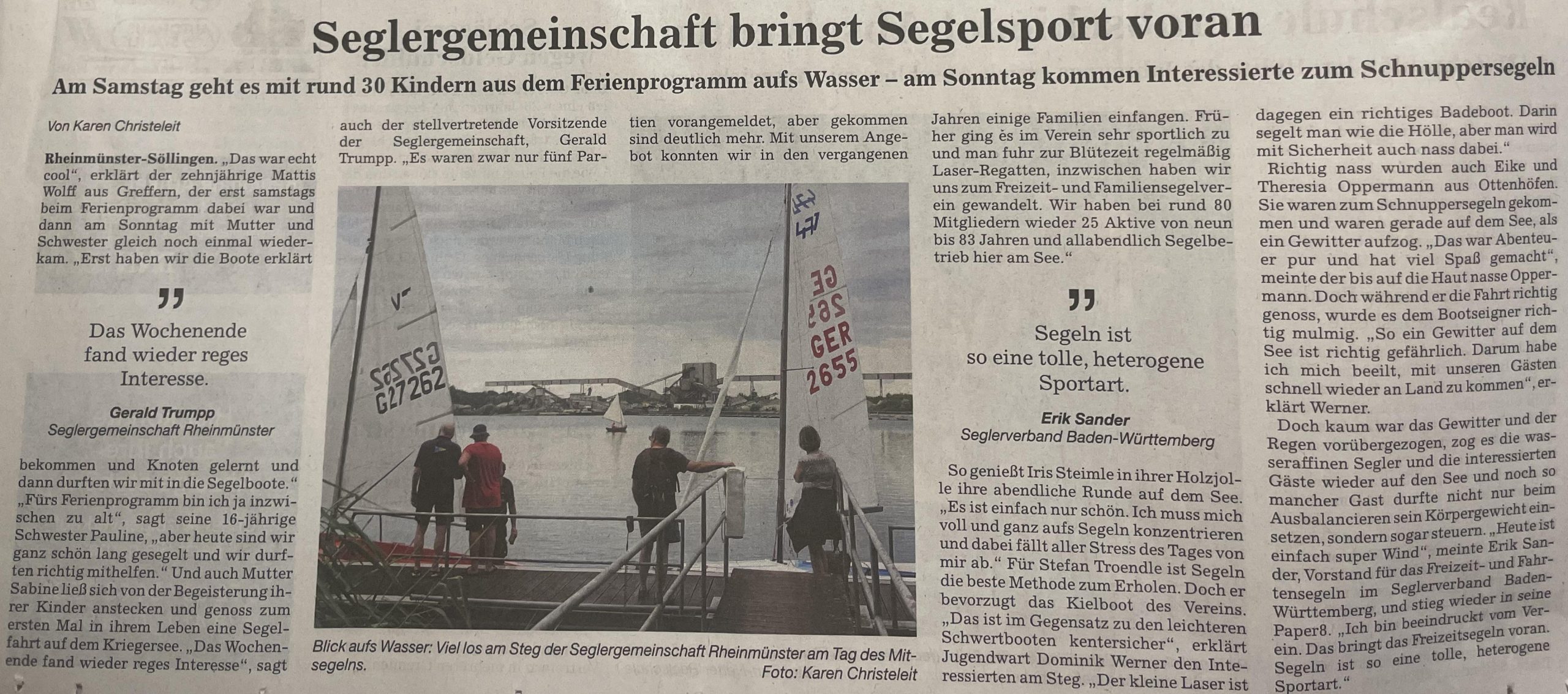 Presse Tag des Mitsegelns